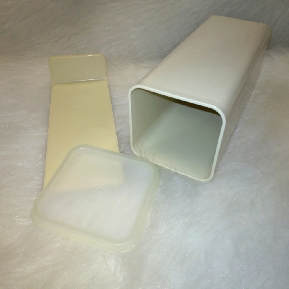 TUPPERWARE 1827-6 Vintage 3 piece cheese keeper, almond beige, 7 inches …